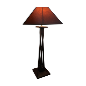 Lampe acajou pied sculpté