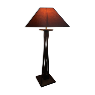 Mahogany lamp with carved base