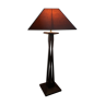 Mahogany lamp with carved base