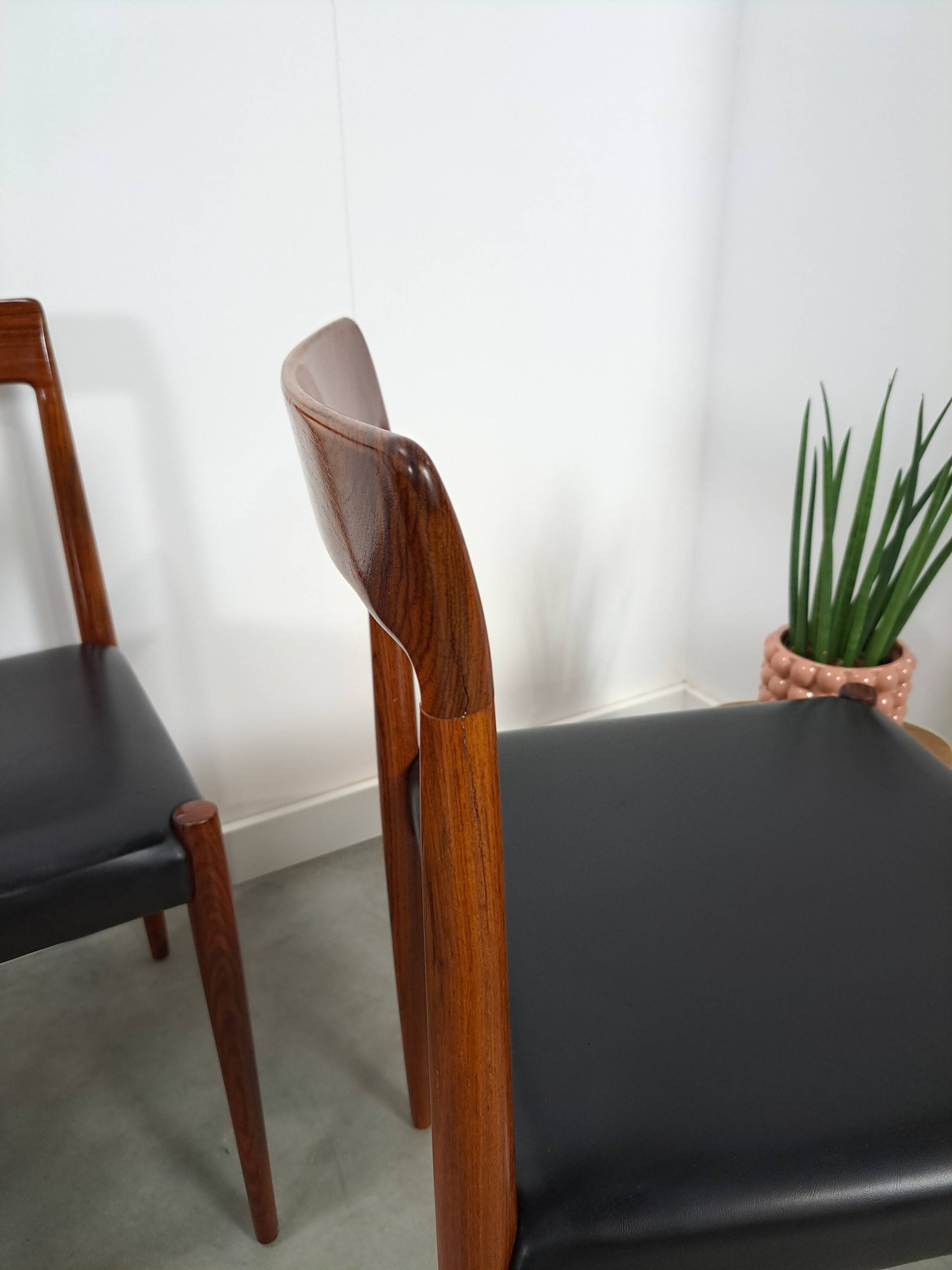 Ensemble design de chaises Lubke en bois de rose 7x