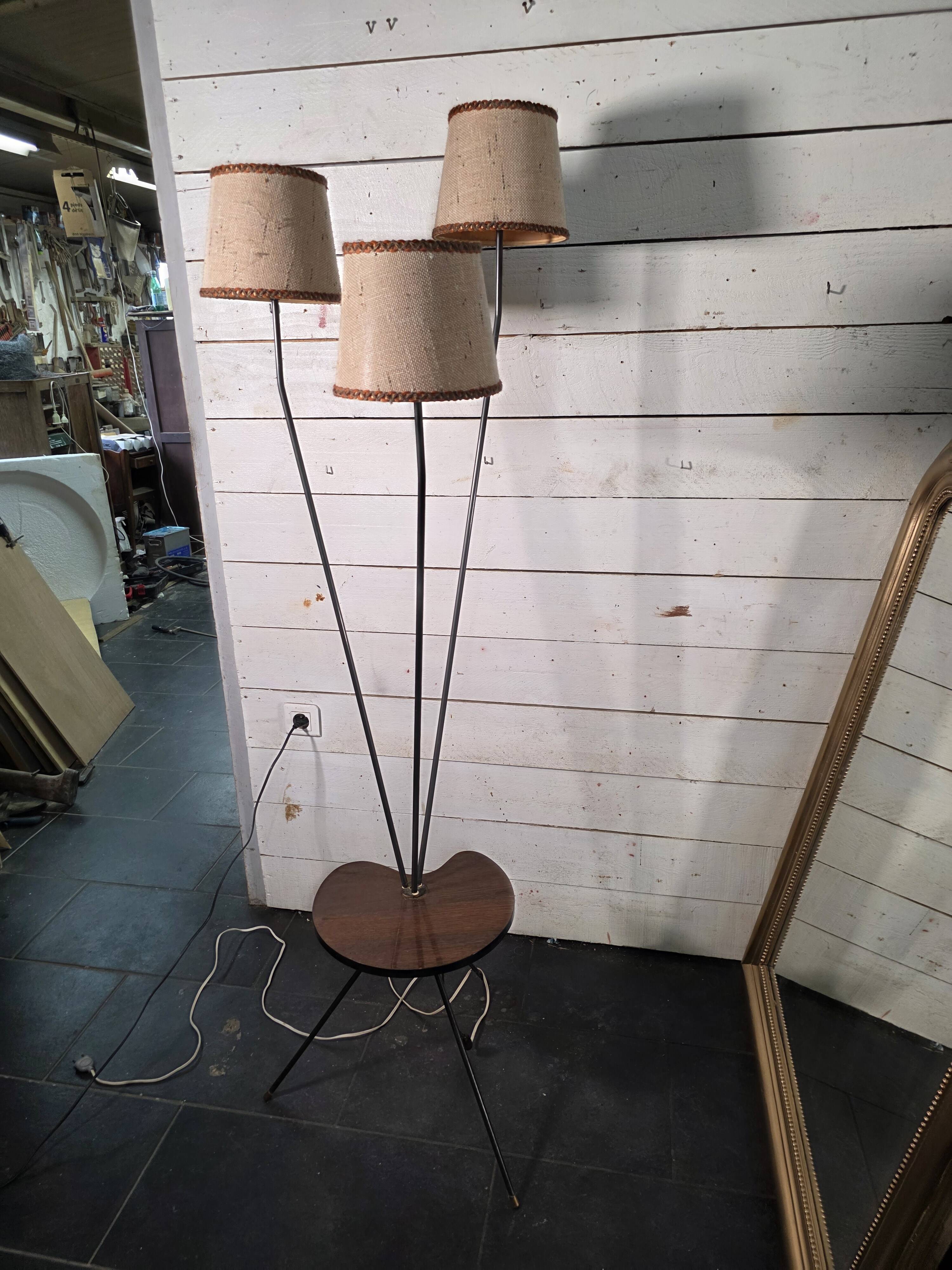1950s/60s tripod floor lamp with 3 lights.