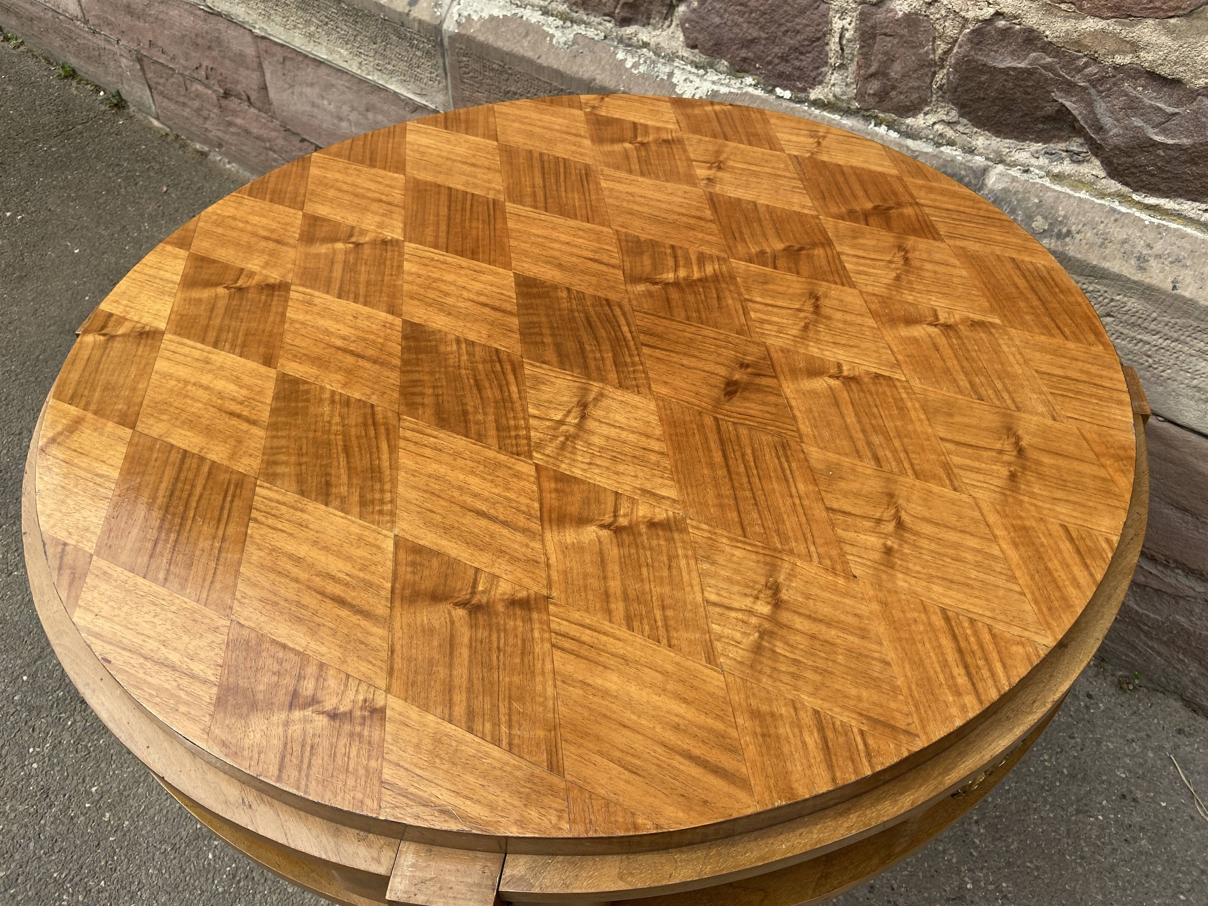 Art Deco pedestal table walnut 1950