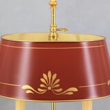 Empire style lamp two lights with oval lacquered lampshade "lucien gau"