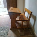 Child desk in solid pine 70s