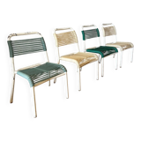 Set of 4 vintage 1960s Scoubidou children's chairs