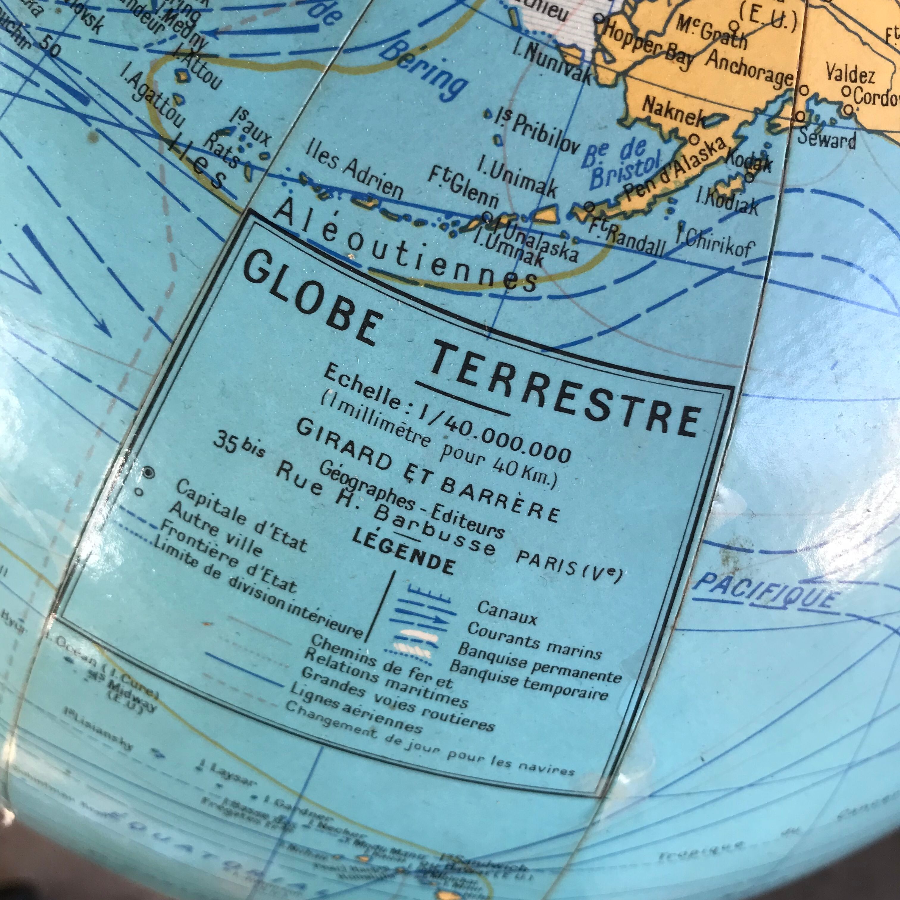 Globe - globe Earth Girard and Baker 1950