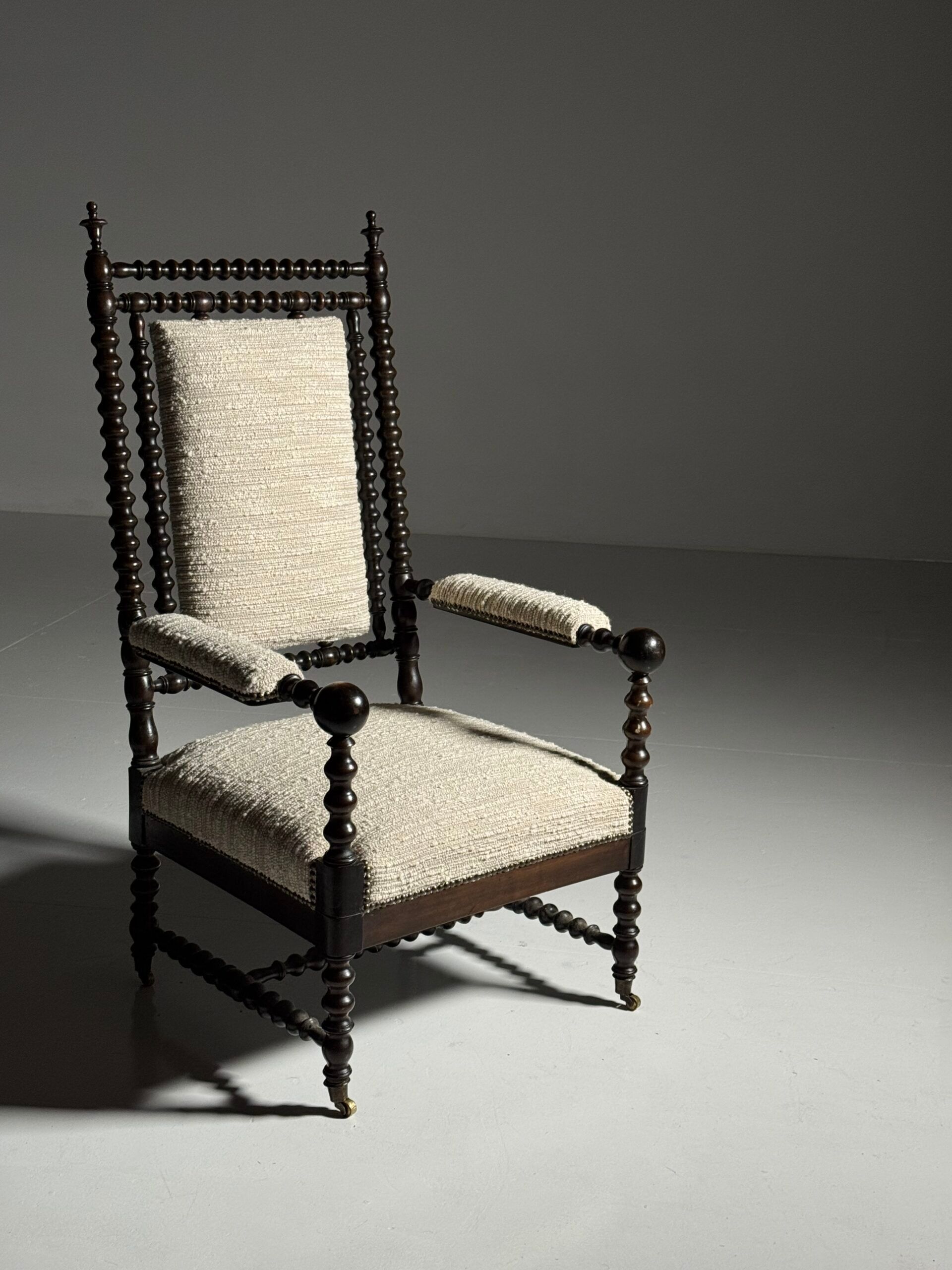Fauteuil bobine anglais du 19ème siècle