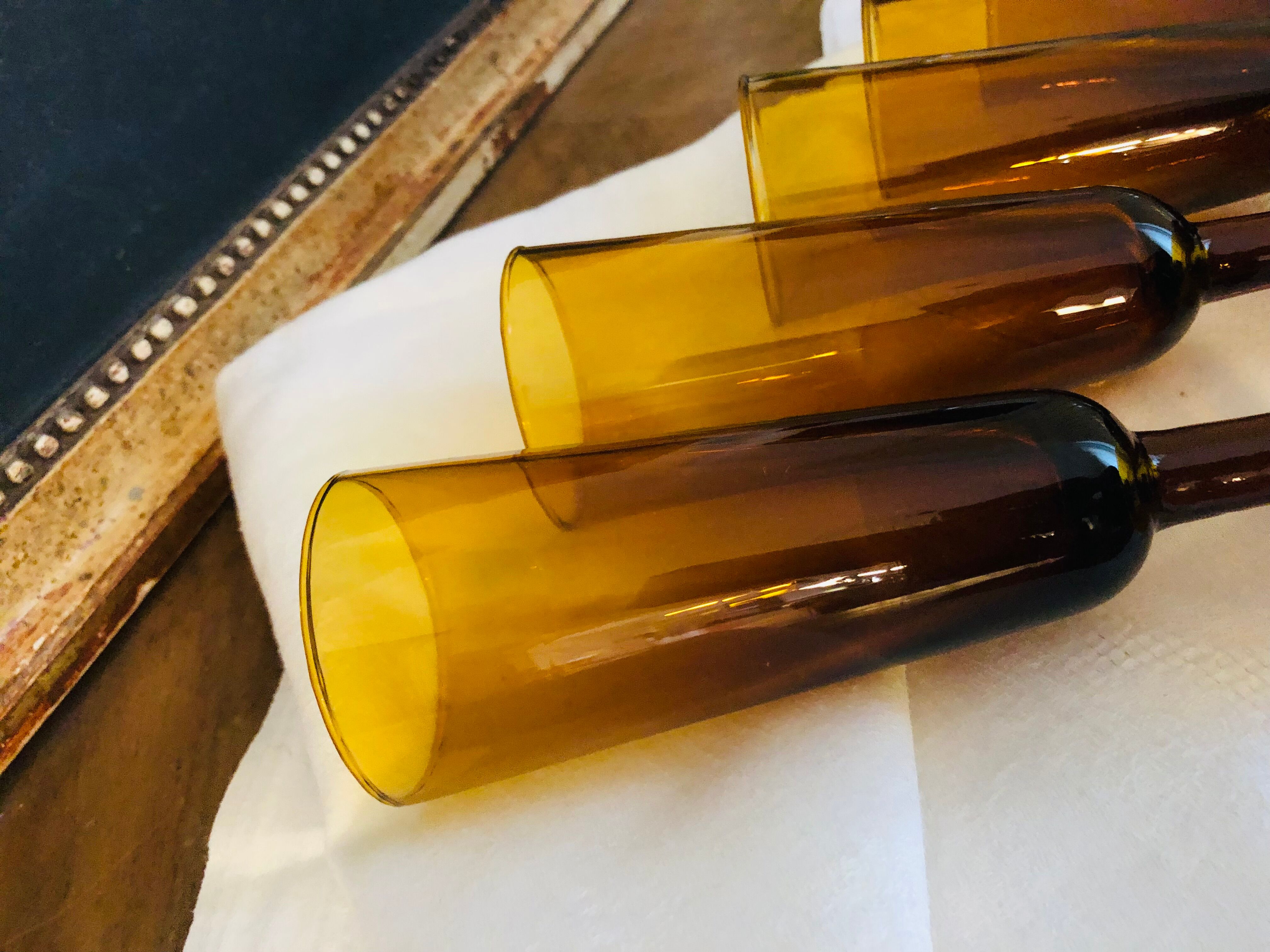 Flutes à champagne ambrées
