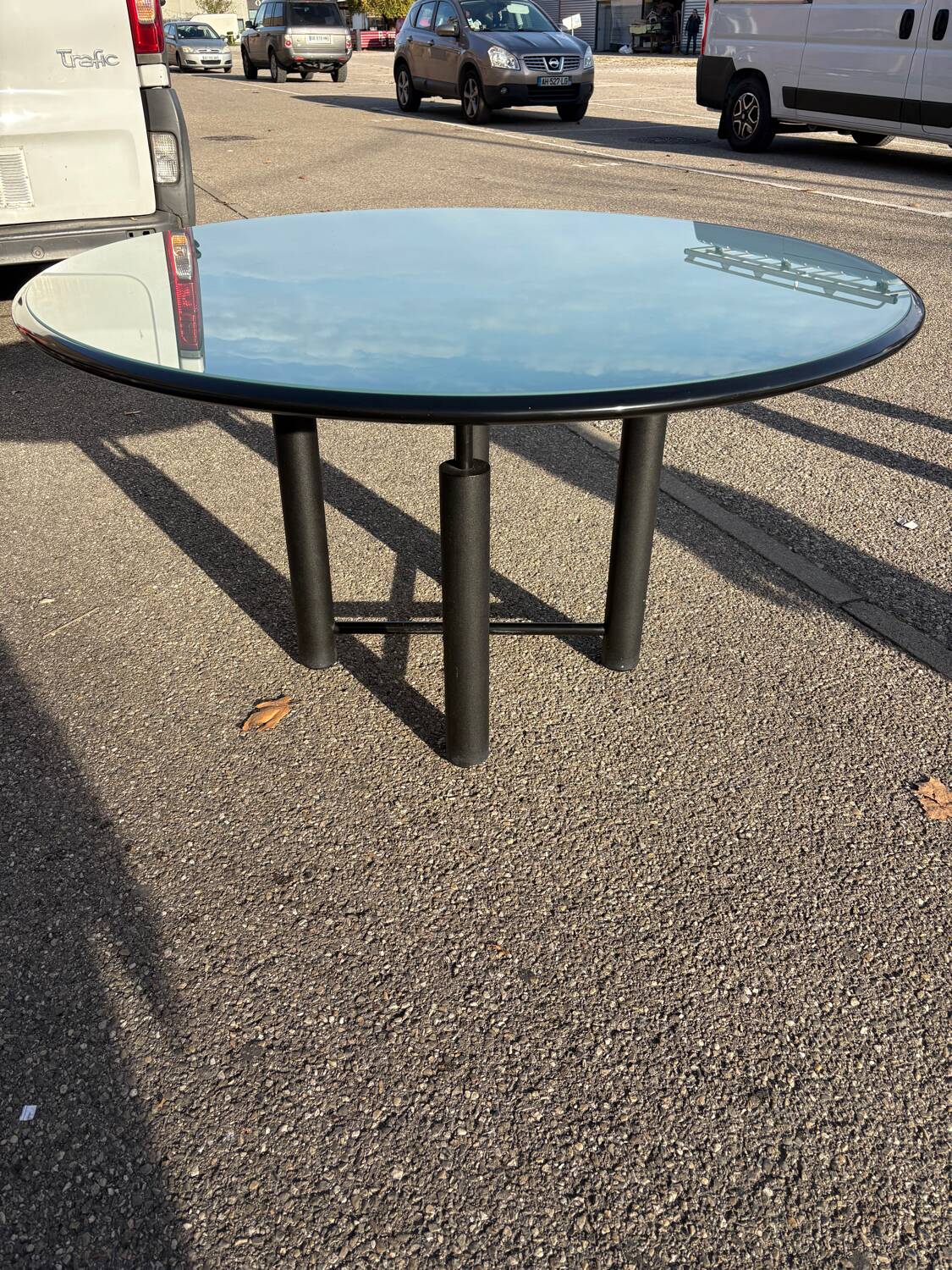 Glass dining table, 1980