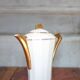Art Deco porcelain tea service from Limoges, sugar bowl and milk jug, kitchen.