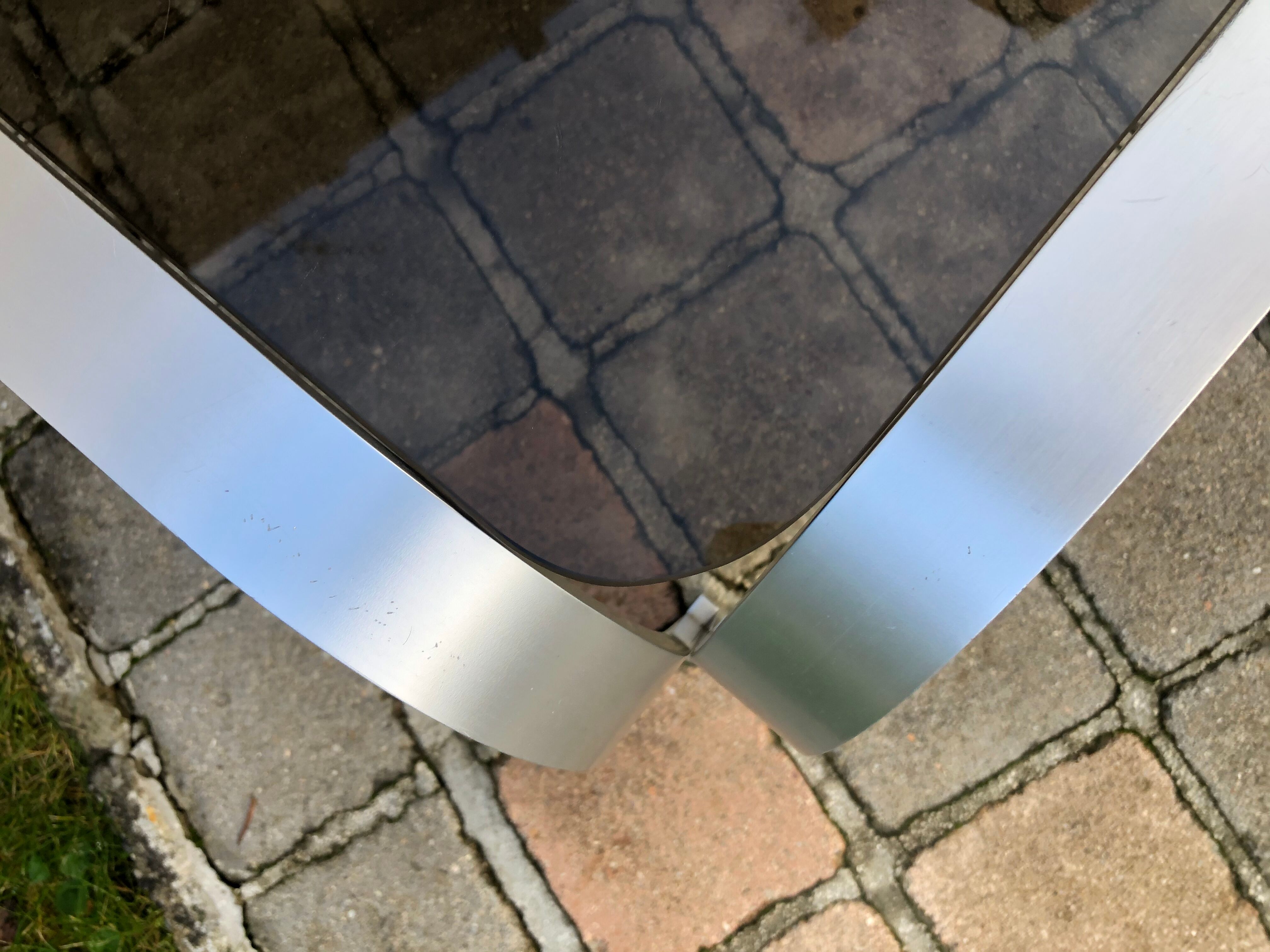 Vintage coffee table square smoked glass 1960s-1970s