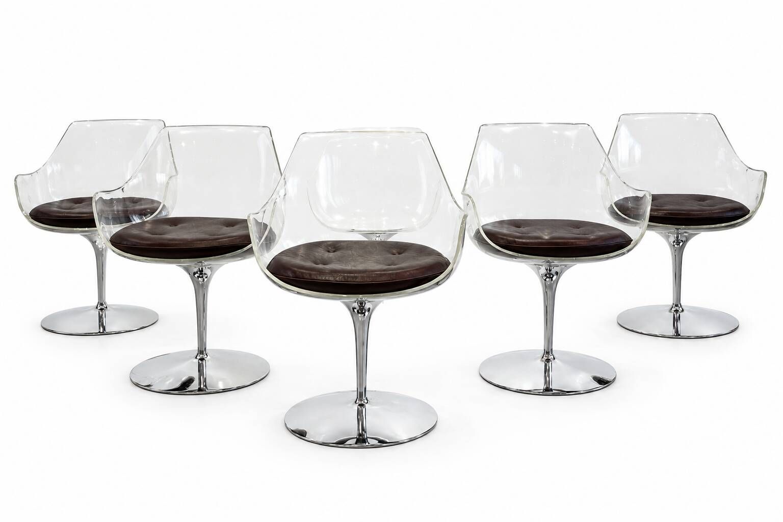 Set of 6 Champagne Armchairs by Erwine & Estelle Laverne, c.1950