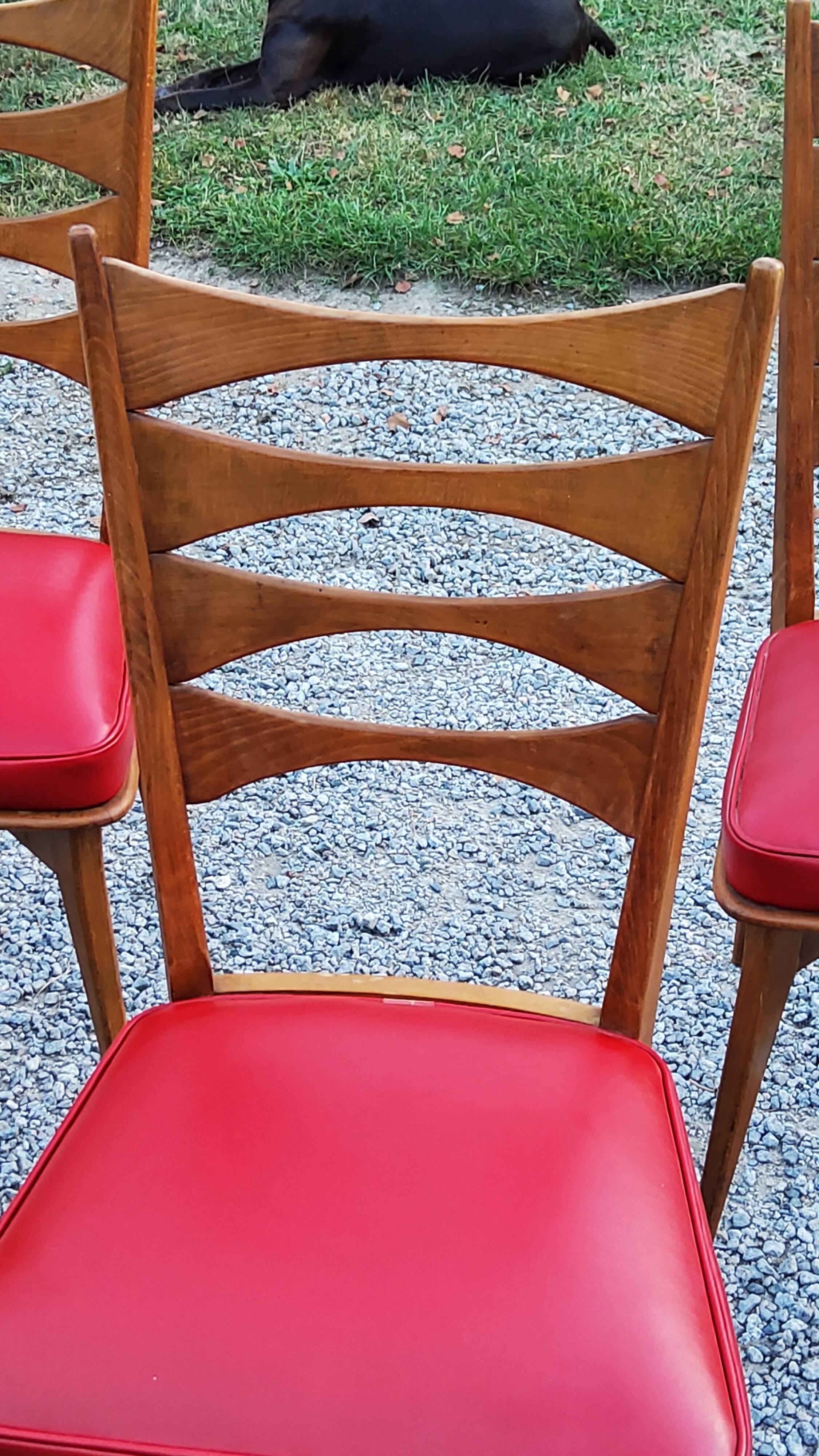 Set of 6 vintage Scandinavian style chairs from the 50s