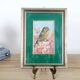 Vintage oil painting signed, robin, distressed frame.