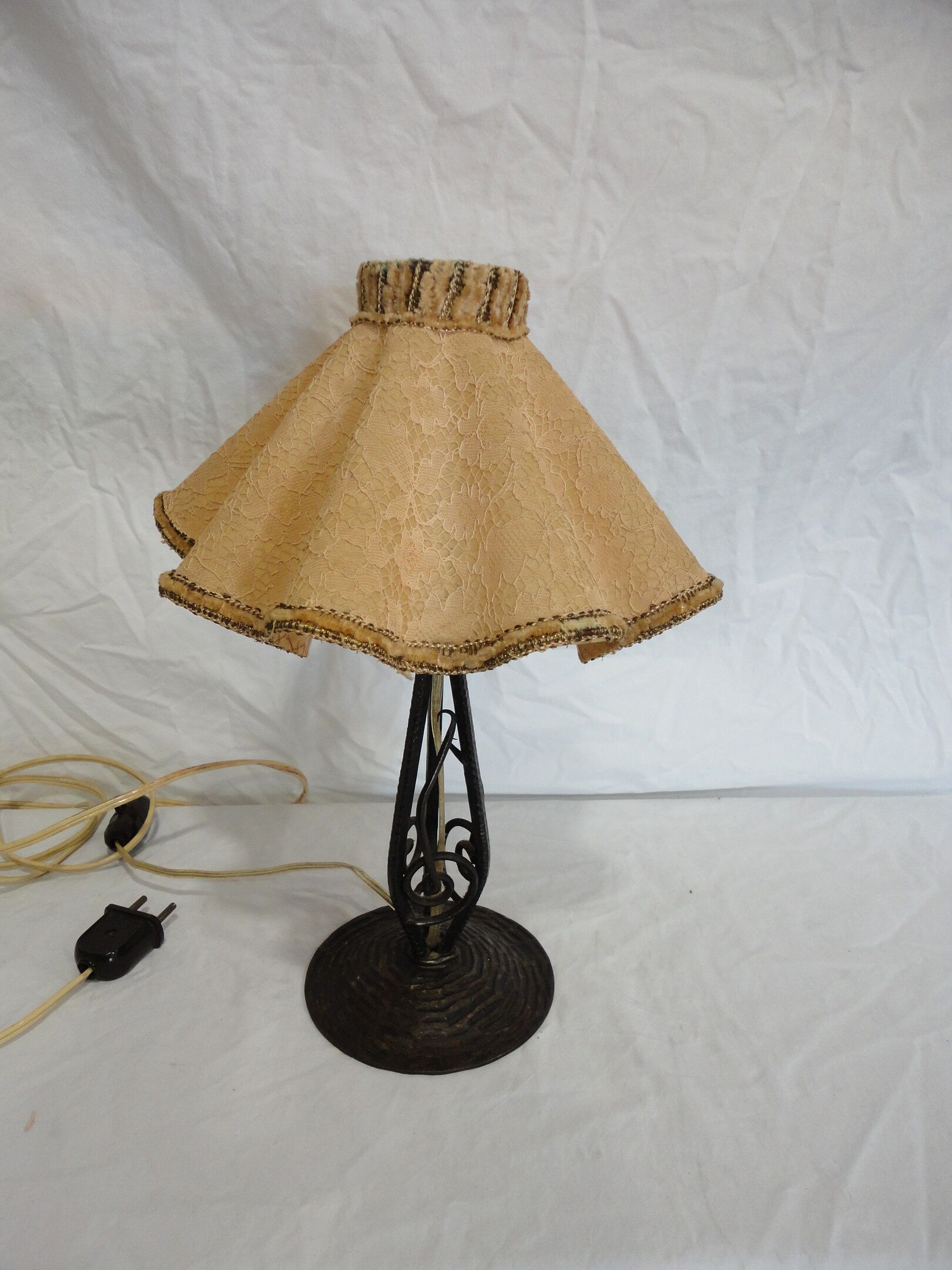 Art deco wrought iron lamp