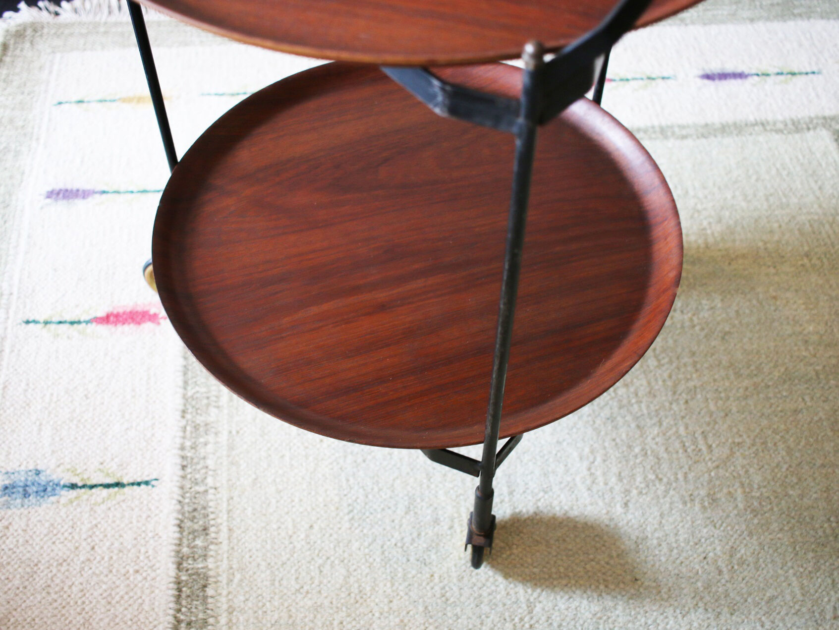 Swedish teak foldable serving trolley by Ary Fanerprodukter, 1960s