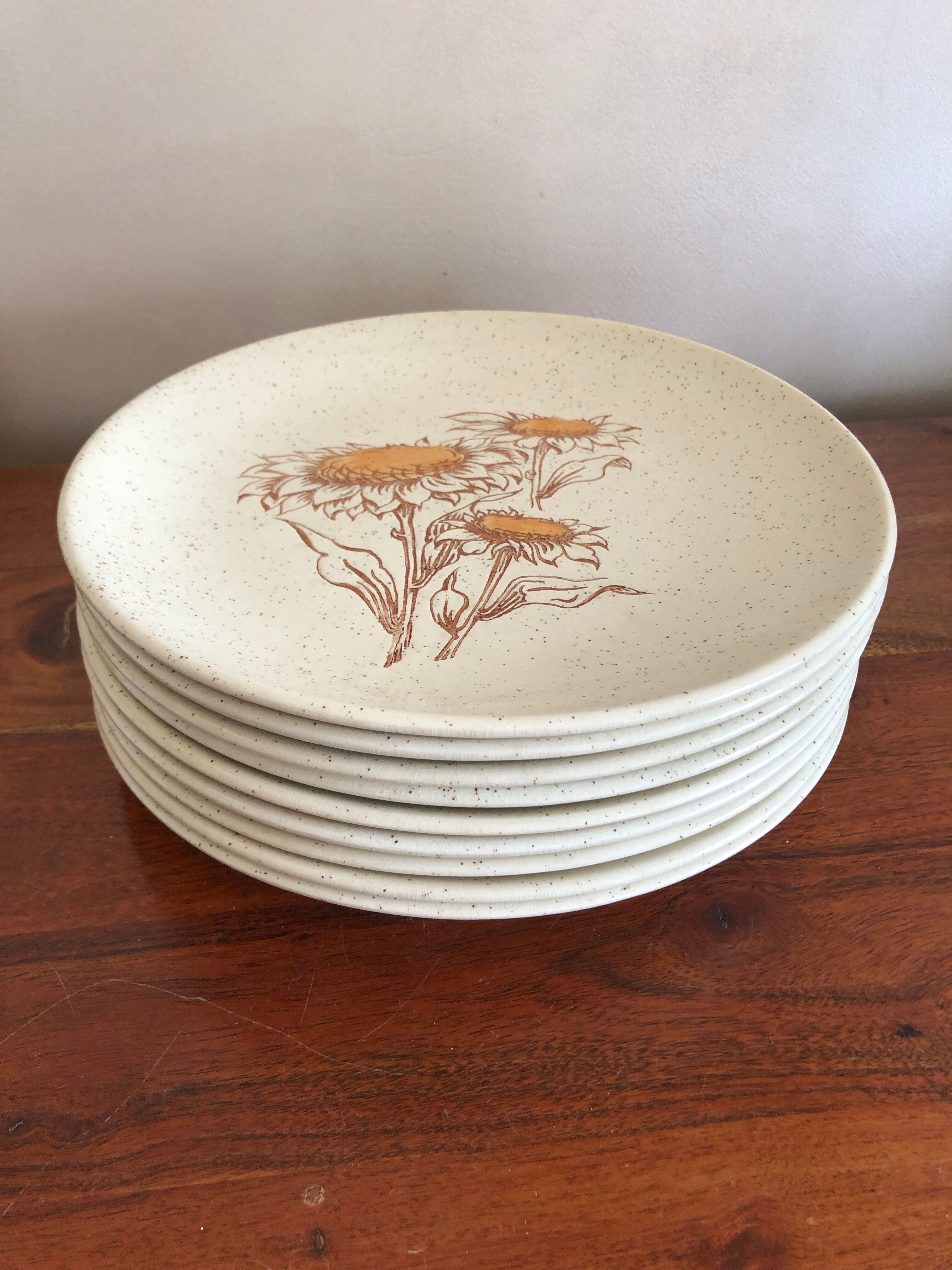 9 plates of St Amand decor daisies hand-painted