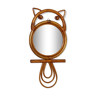 Miroir chat en rotin