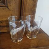 6 vintage glasses with floral pattern