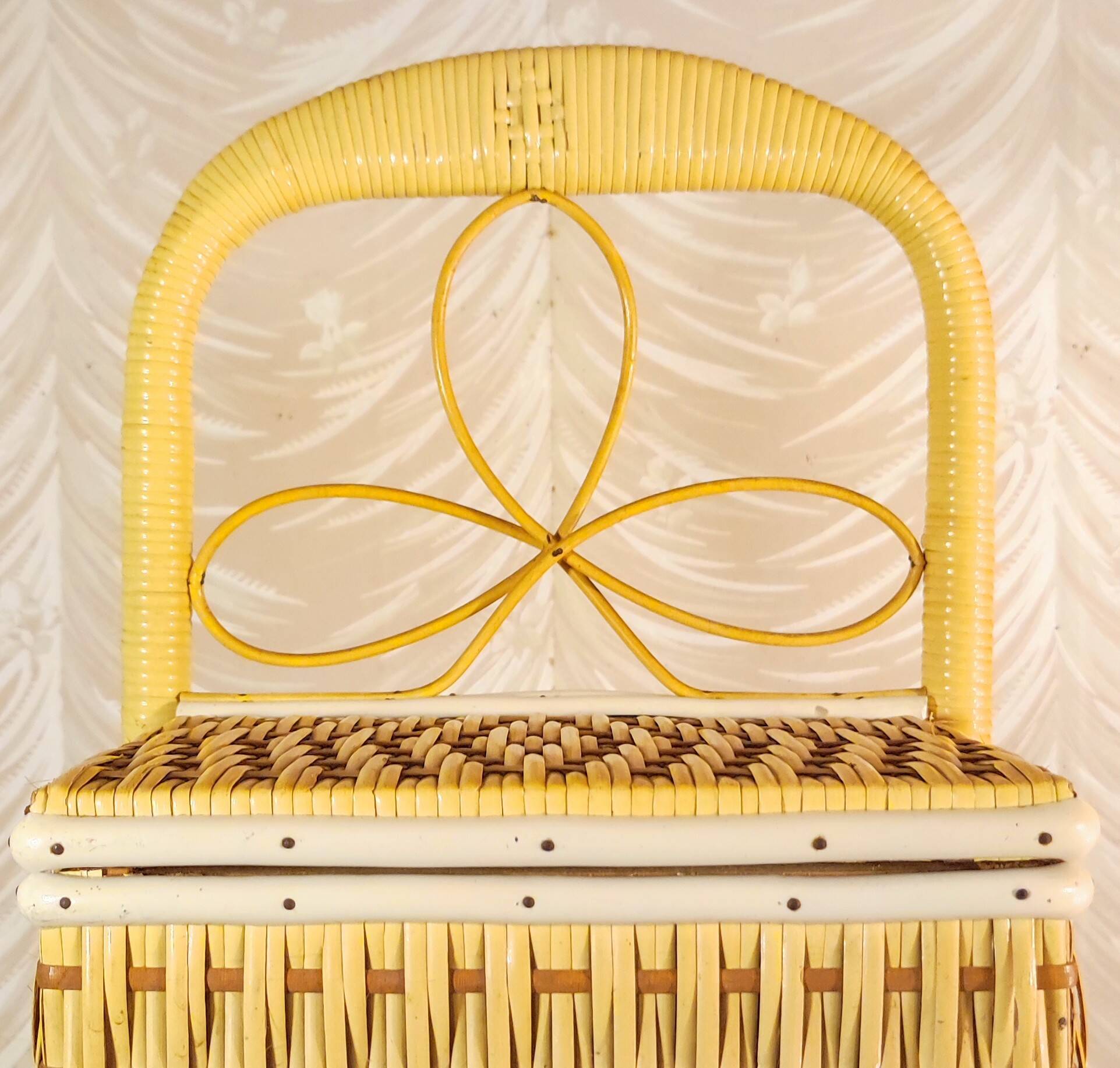 Rattan bread bin 1960