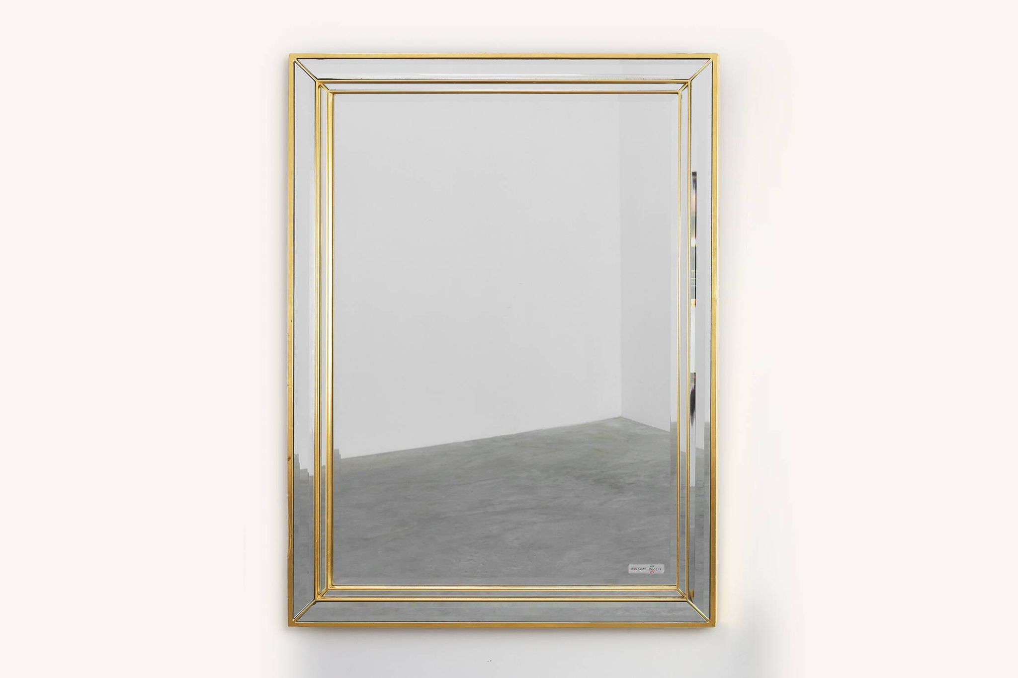 Hollywood Regency Metal Mirror by Deknudt, Belgium 20th Century