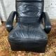 Jori black leather relax armchair from the 80s