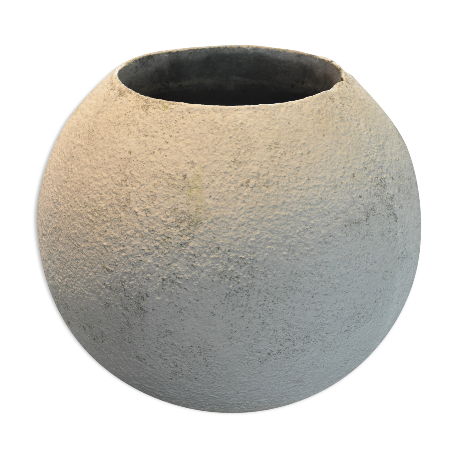 Cement ball planter from the 1960s