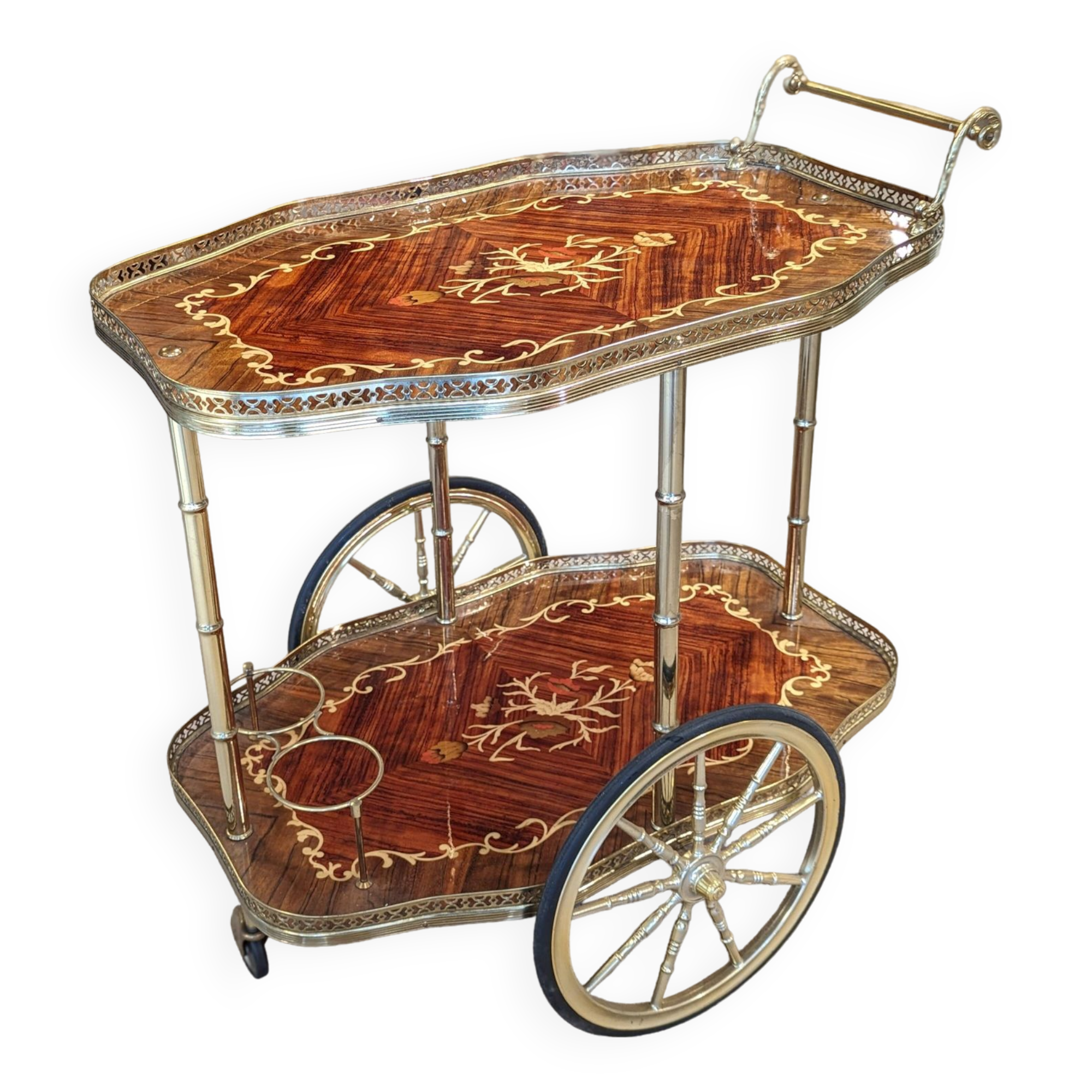 Inlaid rolling trolley