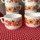 Arcopal Cups "Flora" - Marguerite and Sunflower seventies