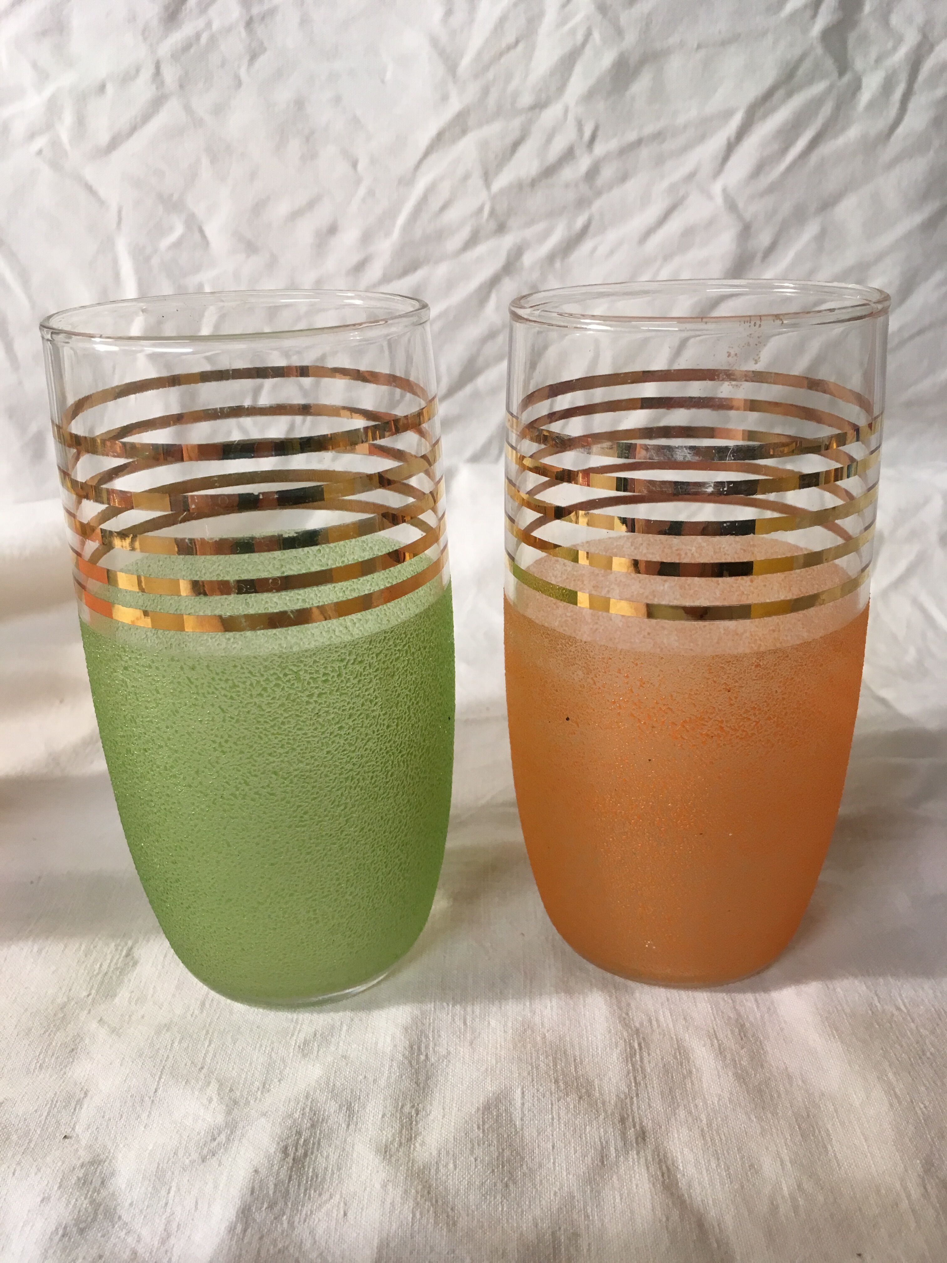5 granite orangeade glasses