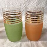 5 granite orangeade glasses
