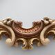 Italian Rococo Style Cream and Gilt Wall Mirror with Shell Crest, 20th Cent