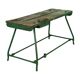 Établi industriel vert unique en bois et métal, 160 cm