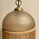 Art Deco beige gold glass pendant light with fringes