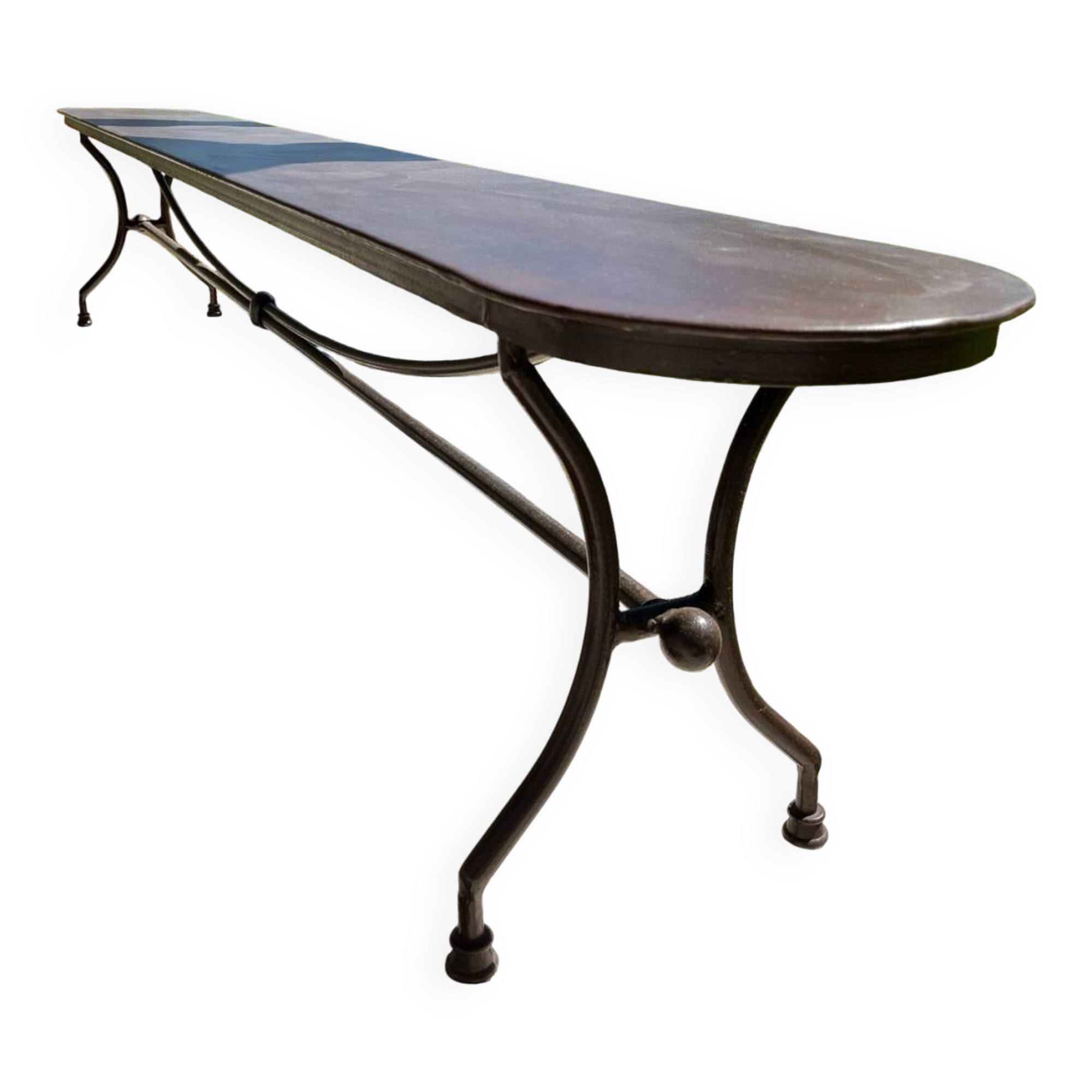 Handcrafted wrought iron garden bench