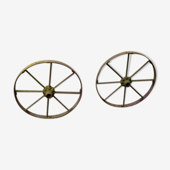 Vintage agricultural machine iron wheels