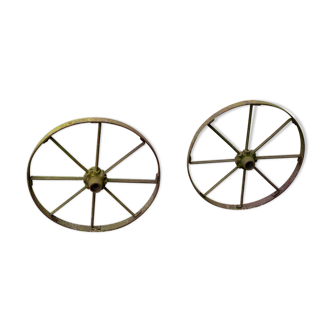 Vintage agricultural machine iron wheels