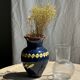 Ribbed glass ball vase