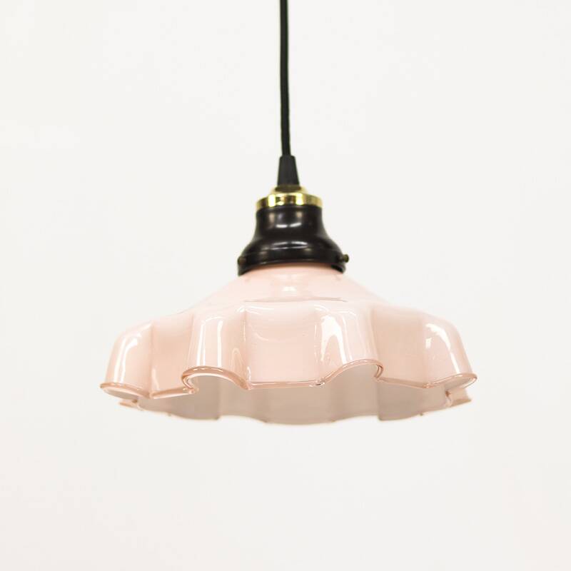 Set of pink Art Deco pendant lamps