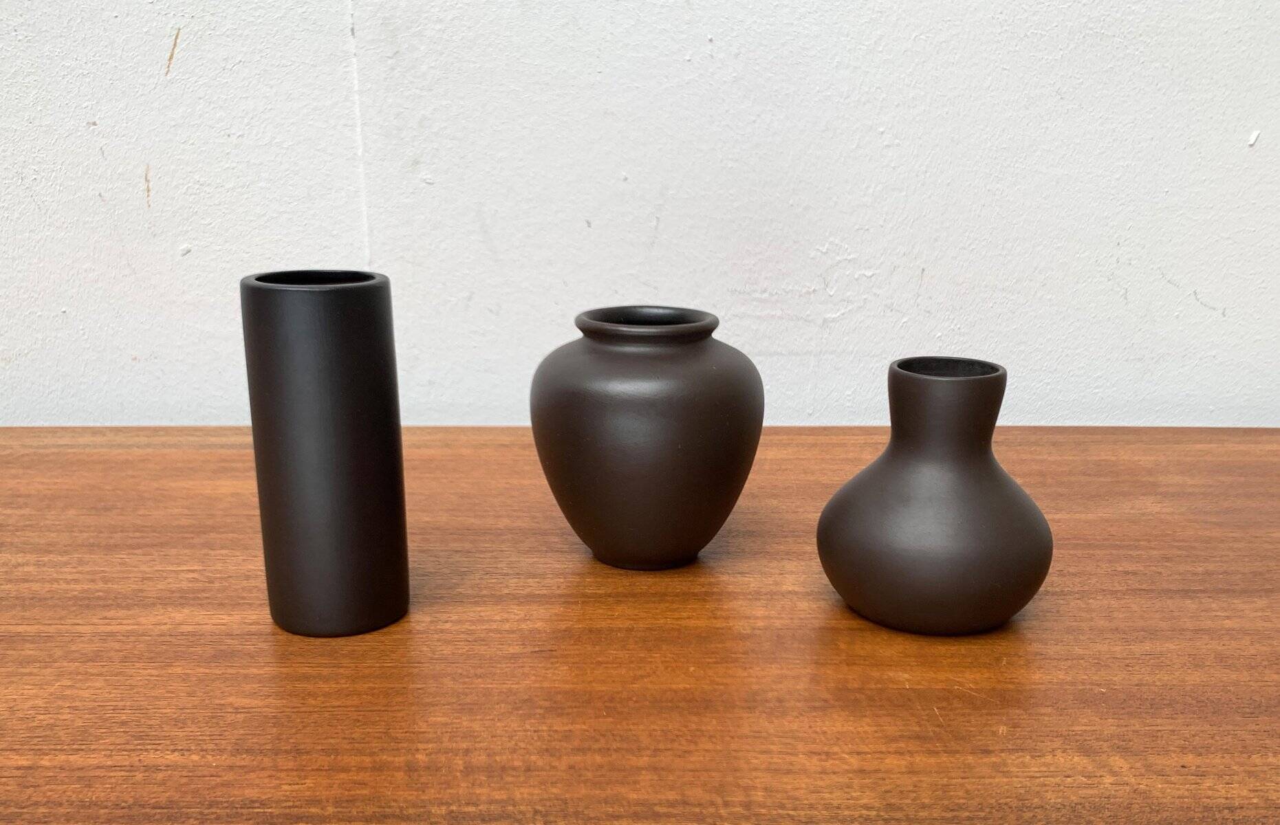 Minimalist German ceramic vases from the mid-century, Wormser Terra-Sigillata, 1960s, set of 3.