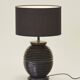 Large vintage black turned wooden lamp base circa 1980