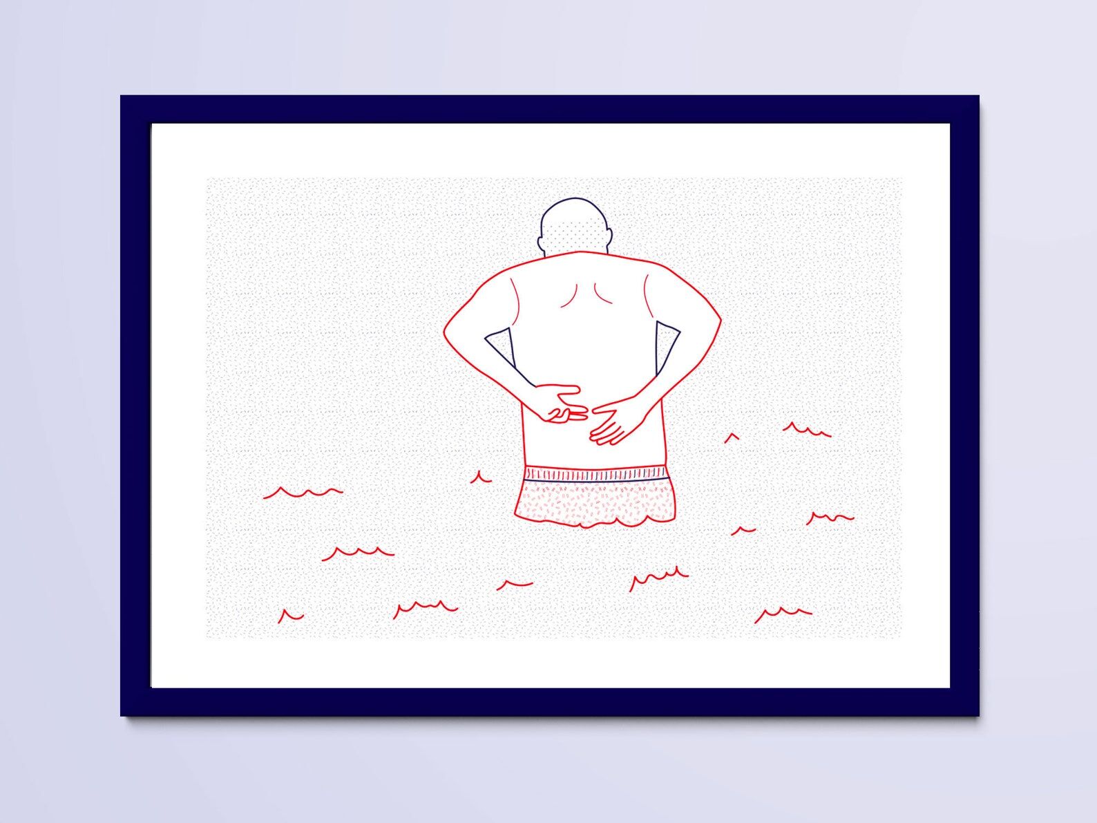 Illustration A4 naiade no. 3/8 brittany bather sea