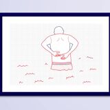 Illustration A4 naiade no. 3/8 brittany bather sea