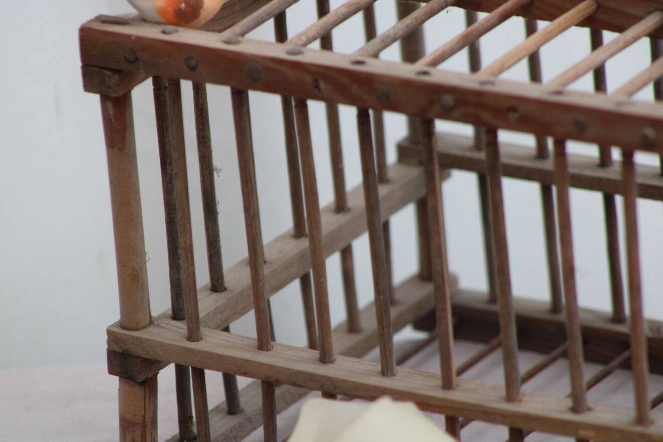 Wooden bird cage
