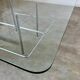 Old Italian design architectural coffee table from the 70s vintage glass and metal