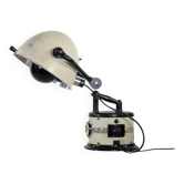 Lampe de table noire et blanche fabriquée à partir d'une lampe solaire des années 1940
