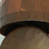 Leather patchwork foot stool and 2 pillows