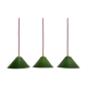 Lot 3 old industrial conical suspensions emaillees 25 cm