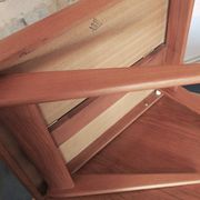 Teak metamorphic coffee tables and tray Johnannes Andesen for Trioh, 1960s