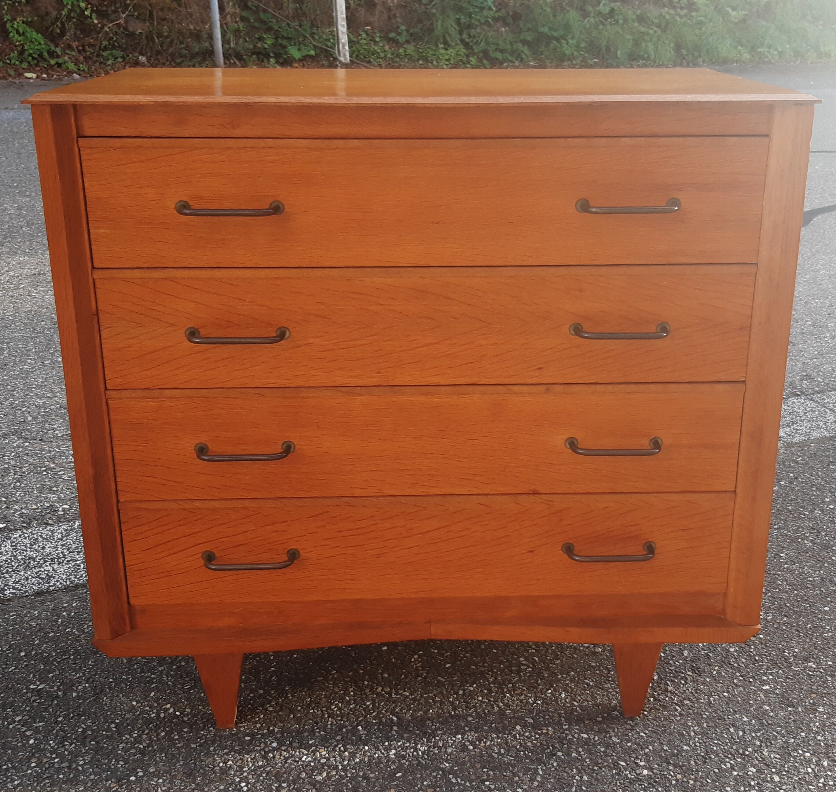 Vintage chest of drawers gilded oak 1950